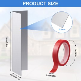 4 Pcs Garage Door Rodent Guard 5.91 x 1.77 Inch Garage Door Seal Garage Door Guards Weatherproofing Garage Door Shield Seal Strip Door Sweep Barrier with Adhesive Tape for Garage Indoor Outdoor Home