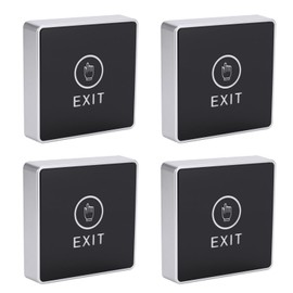 Touch to Exit Button for Door Access Control System LED Light 5 Contact Output Push Exit Switch Square Shape 4pcs