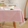 meioro Tablecloths Striped Tassel Table Cloth Rectangular Tablecloth Cotton Linen