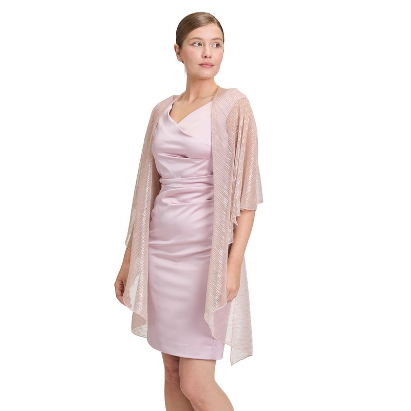 Vera Mont Women's Glitter Cape, Rose / silver, Unit size
