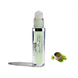 MODE Lip Glaze - TOKYO MATCHA GREEN TEA Flavored Lip Gloss Roll On Wet Shine, Hydrating Moisturizing Sweet Almond, Areni Noir & Wild Rose Natural Skincare Fruit Oils - Vegan, No Cruelty, NY Made, 4ml