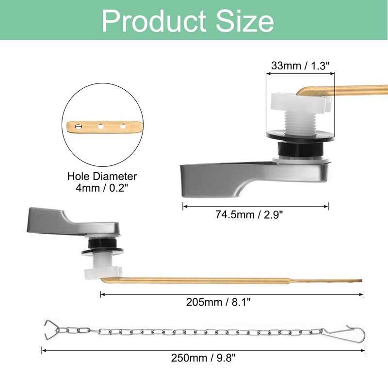 sourcing map Toilet Handle Replacement Kit, Universal Front Mount Toilet