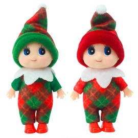 POPOYU Christmas Baby Elf Doll for Boys Girls,2024 New Christmas Accessory Tiny Baby Elf Doll Tradition Mini Elf Baby Doll Novelty Toys,Baby Elves Dolls for Kids Xmas New Year Gift Stocking Stuffers