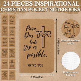 96-Piece En Español Regalos Para Inspirational Christian Gift Set -Bible Verse Pen, Notebook & Keychain with Organza Bags, Perfect for Church, Teacher Appreciation, Graduation & Faith-Based Occasions