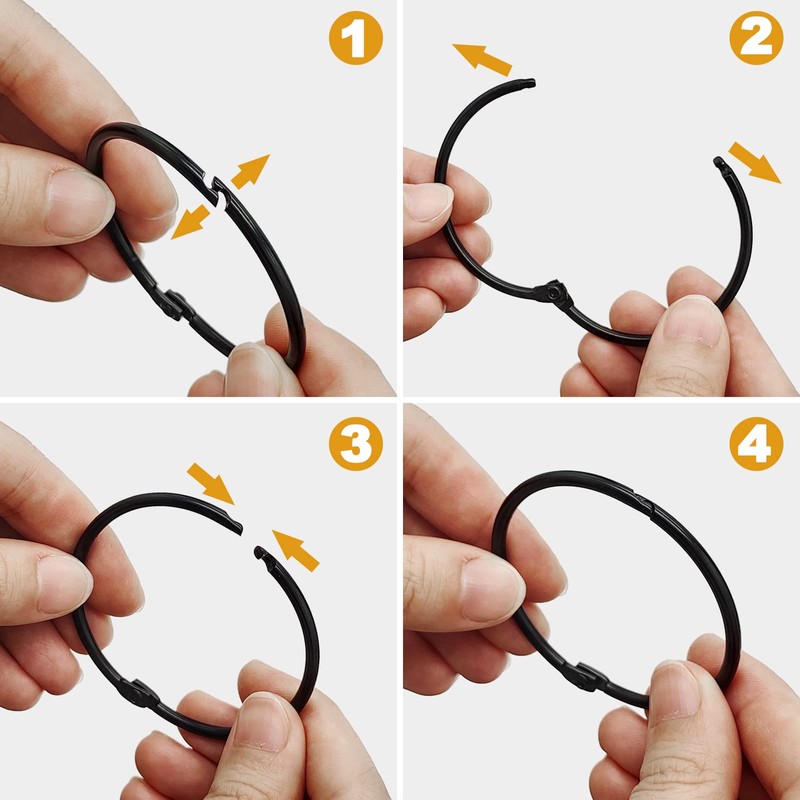 LULARINE Shower Curtain Hooks Rings,24 Pcs Rustproof Metal Shower Hooks