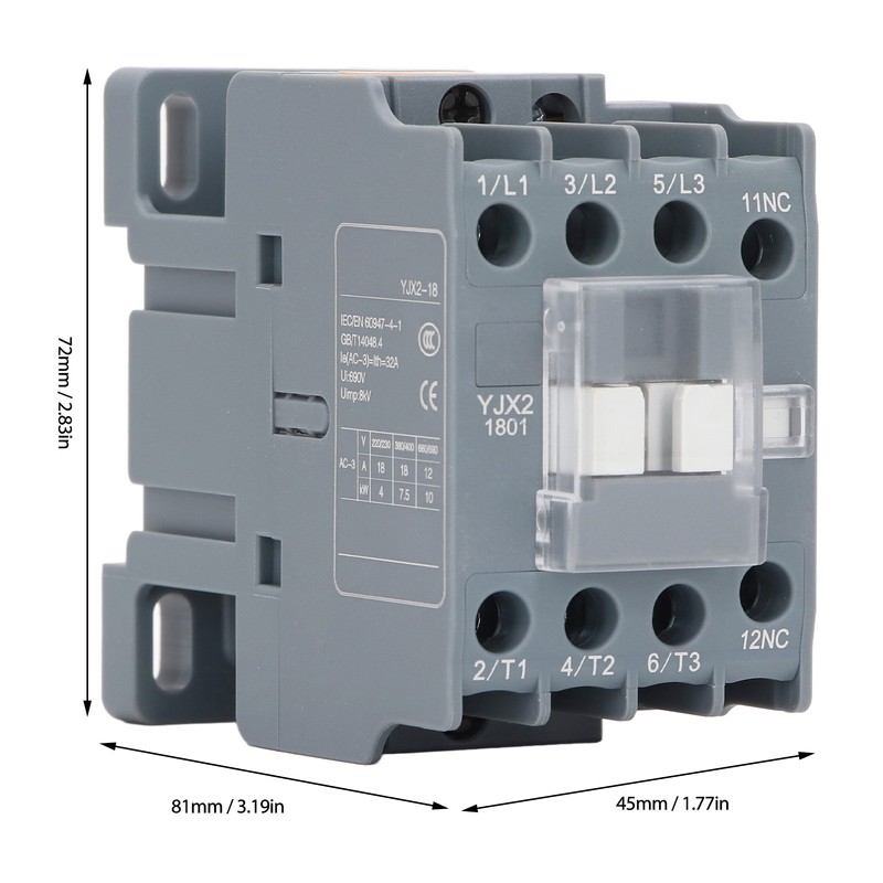 AC Contactor Copper Coil Normally Closed Silver Contact Circuit Switch