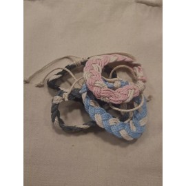 CHEMPIST 4 PCs Unisex Hemp Anklet Beach Bracelets Braided for Men and Women