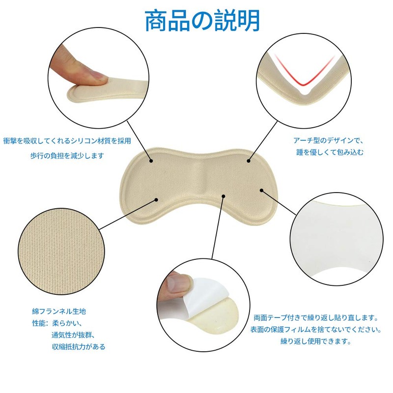 [JWMY] Heel Pad, Shoe Heel Stabilization Pad, Anti-Slip Pad, Easy