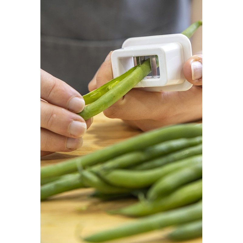 KitchenCraft Runner Bean Slicer, Plastic / Stainless Steel Easy-to-Use Bean
