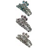 Set of 3 JCGY Metal Hair Claws Silver Antique Plating