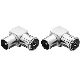 conecto Antenna Adapter 90° Angle Adapter IEC Male to IEC Female Adapter for Connecting IEC Connectors Set of 2