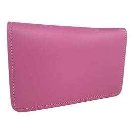 Leather Top Stub Checkbook Cover Many Colors (Pink)