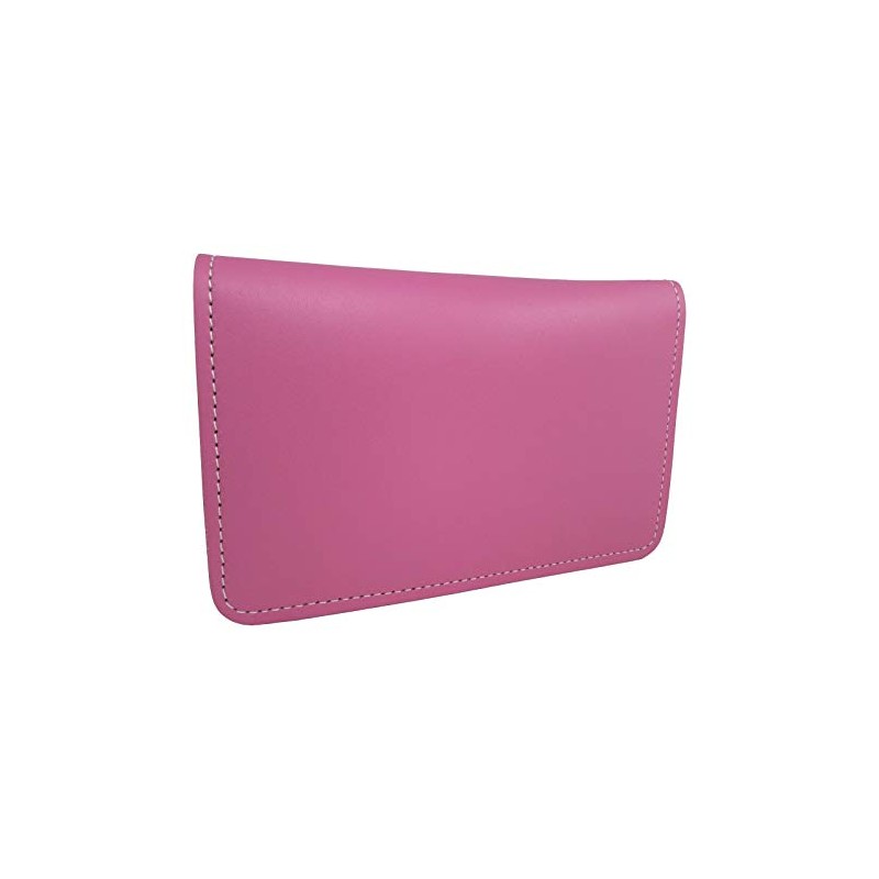 Leather Top Stub Checkbook Cover Many Colors (Pink)