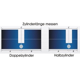 ABUS EC550 Profile-Double Cylinder Length 1,57"/2,16" With 8 Wrench