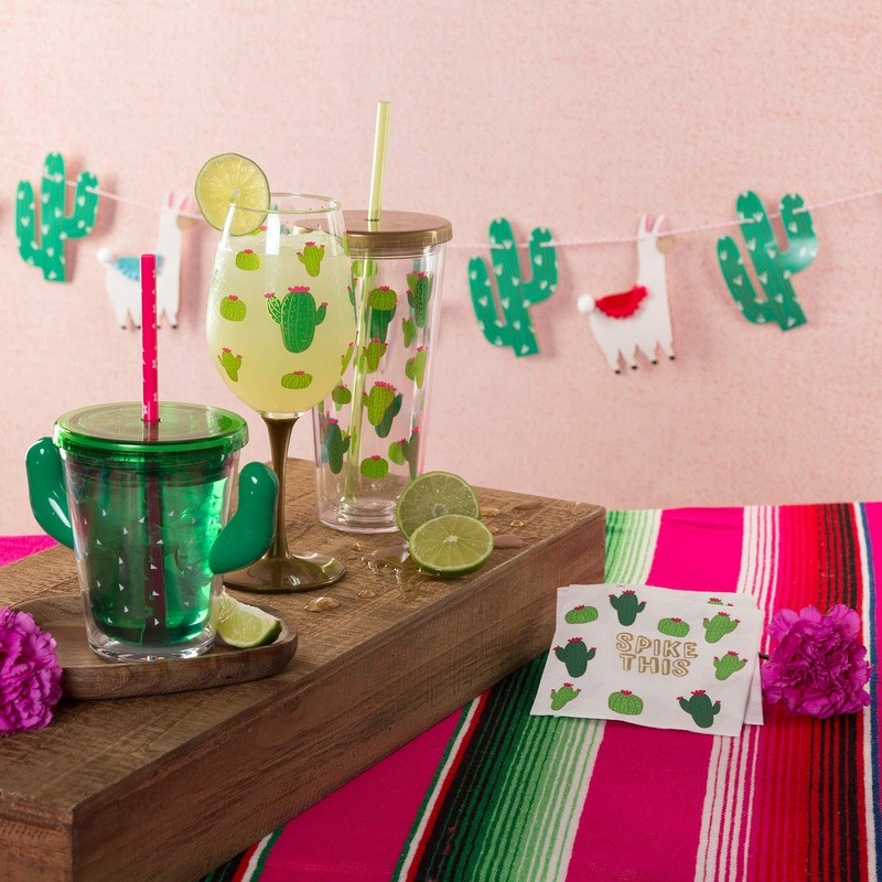 X&O Paper Goods X&O Paper Goods White and Green Cactus"Spike