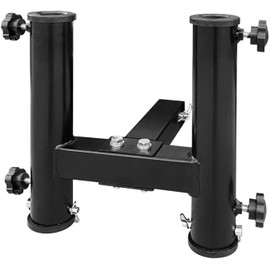 MAXXHAUL 51039 Heavy Duty Hitch Mount Dual Flagpole Holder with Anti-Wobble Pins for 2" Receivers