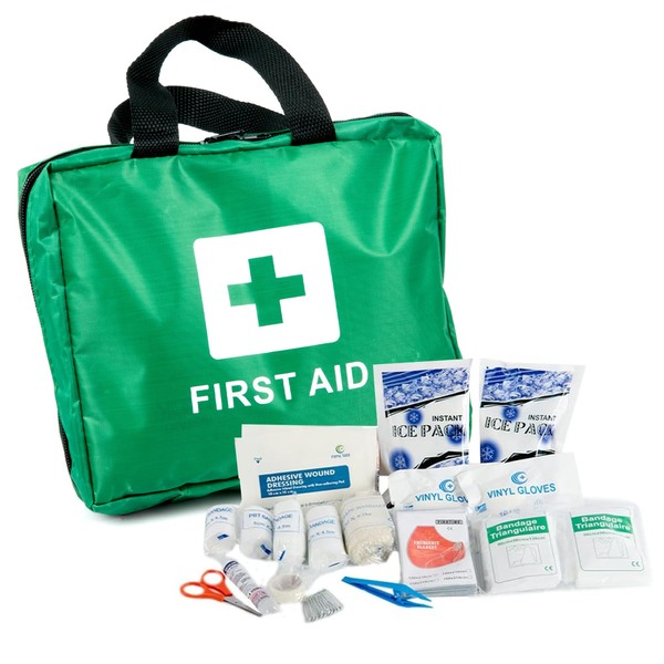 ZENO First Aid Kit 90 Piece | Home & Office Emergency First Aid Kit | Includes Eyewash | 2 x Cold (Ice) Packs and Emergency Blanket for Home | Office | Car | Caravan | Workplace | Travel