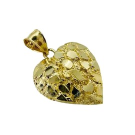 Hip Hop Unique Design Gold Nugget Heart Shaped Charm Pendant For Women and Men Jewerlry (Medium, Gold)