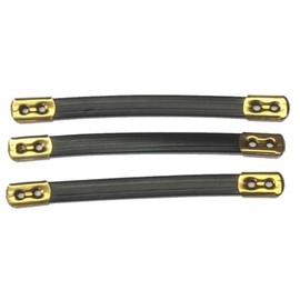 3 Coat Hangers Imitation Leather Black 80 mm