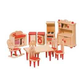 Goki 51951 Kitchen 11-Piece Dollhouse Furniture
