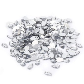 Crystal Ab Flatback acrílico coser 200 unids/pack artesanías de diamantes de imitación en resina de diamantes de imitación coser cristal brillante para ropa(white)