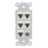 RiteAV 5 Port Cat5e Ethernet and 1 x Coax Wall Plate - Rocker [Gray/Gray]