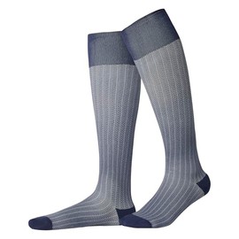 ITEM m6 - Knee Socks with Compression for Women, Premium, Beautiful Calves & Elegant Appearance, Herringbone, navy