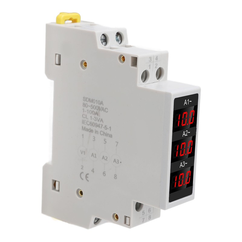3 Phase DIN Rail Ammeter LED Digital Display High Accuracy