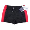 Aquarti Mens Swimming Trunks with Drawstring Elastic Waistband Black/Red Size: