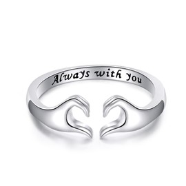 Hug Ring Sterling Silver Love Hug Adjustable Ring Hugging Always with You Jewelry Gifts for Women