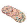 Shiwaki 4 Pack Diameter 4" Cork Round Coasters Set Reusable