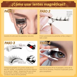 QUEWEL Pestañas magnéticas reutilizables, 1 par, con aplicador, sin pegamento, aspecto natural, fáciles de usar y quitar (CXJM-B)