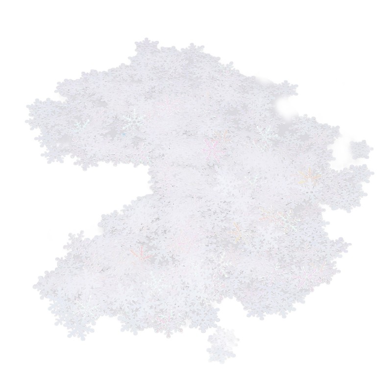 1000Pcs Snowflake Confetti 0.9in Vibrant Color Reusable Plastic Multi Purpose