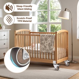 Humagineer Side Mount Caster Wheels 3 Inch Set of 4 - Silent Rubber L-Shaped Casters with Locking Brakes, Total Capacity 1000 LBS, Non Marking Plate Swivel Wheels for Furniture, Workbench, DIY Project