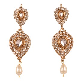 Touchstone Indian Bollywood Curved Austrian Crystal Jewelry Fish Earrings for Women, Alloy Steel