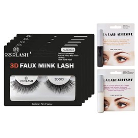 Cocohoney 3D Faux False Mink Eyelashes - Reusable, Ultralight, Durable, Easy Application (3D003 with White Glue)
