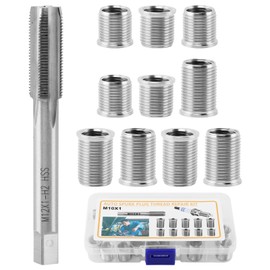 XuYelora Spark Plug Thread Repair kit, M10x1.0 Bolt M12x1.0 Tap Stainless Steel Repair kit for Automotive Engine, Cylinder Head Rethreaded Kit Repairs Tools(Color:Silver)