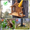 Creechwa Squirrel Feeder for Garden and Tree, Waterproof Sturdy Wood