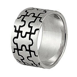 Chic-Net Silver Ring Puzzle wide 11 mm 925 sterling silver designer jewelry rings 59 (18.8)