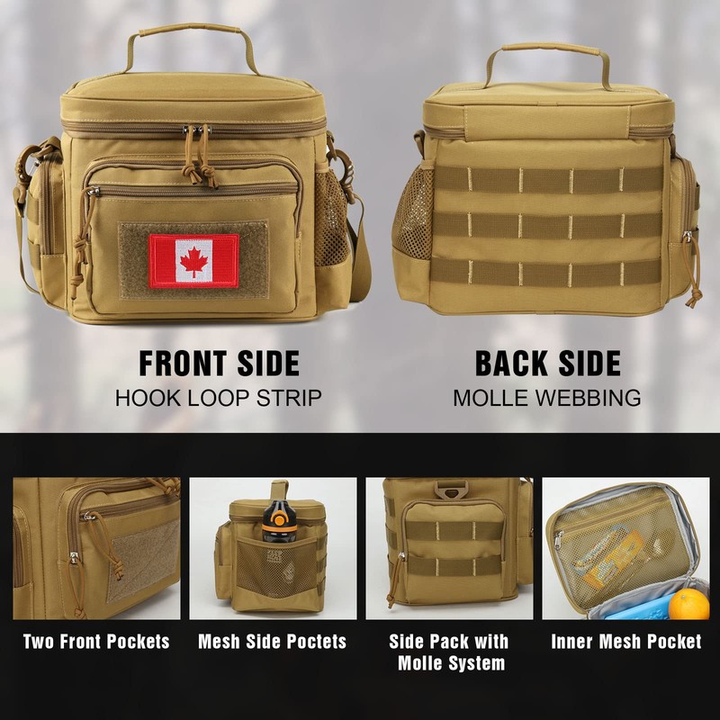 Lunch Box for Men, Tactical Lunch Bag MOLLE Webbing Leakproof