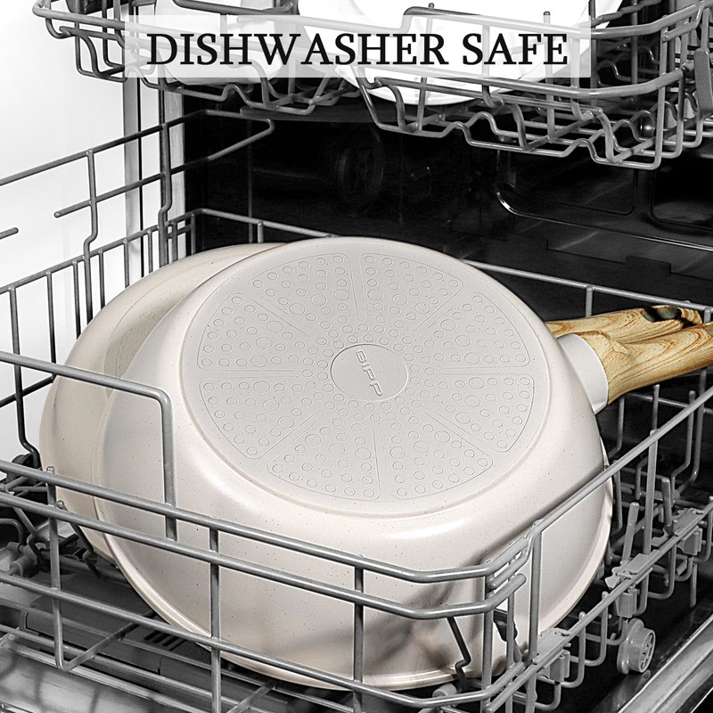 GiPP Ceramic Nonstick Deep Frying Pan Skillet, 12" Saute Pan