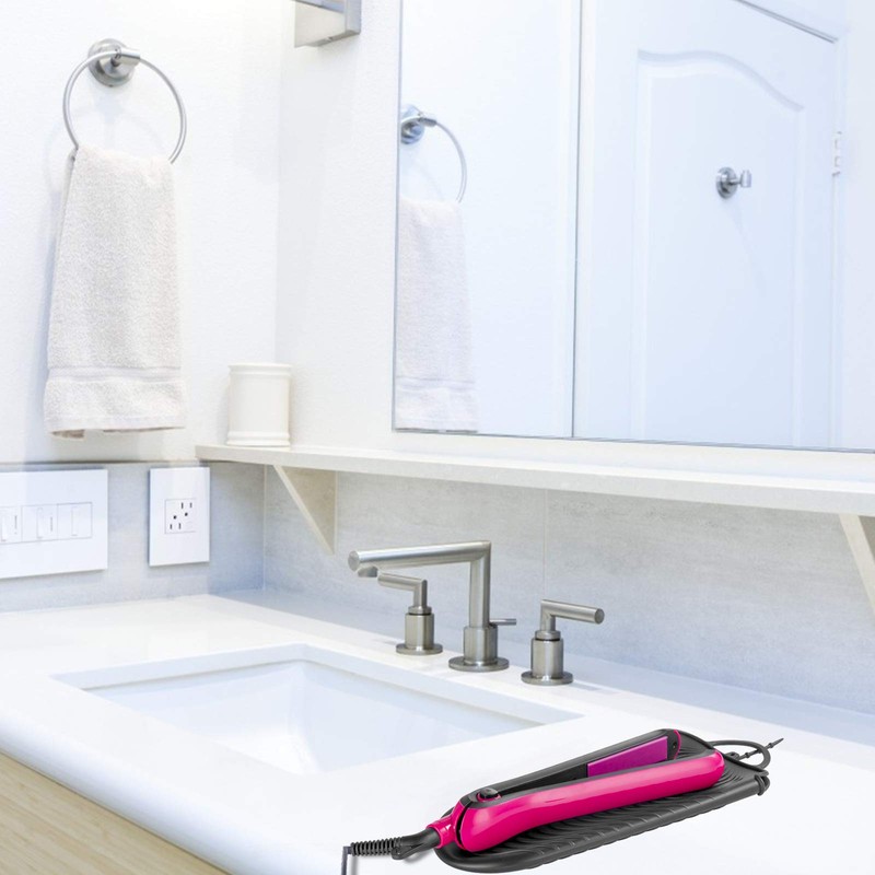 ZAXOP Silicone Heat Resistant Holder Mat Pouch for Flat Iron,Curling