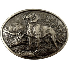 BELTINGER Belt Buckle Bavarian Mountain Welding Dog 4.0 cm Buckle Interchangeable Buckle Belt Buckle 40 mm Solid for Hunting Outfit, Antique silver