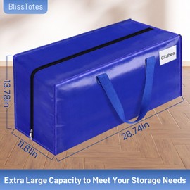 BlissTotes Moving Bags, Heavy Duty Moving Supplies & Storage Bags, Extra Large Packing Bags, Boxes with Tag Pockets, Collapsible Fold Flat Storage Totes, Alternative to Box and Bin, 76L, 8 Packs