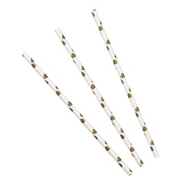 Neviti Paper Straws - Hearts - Gold, Pack of 25