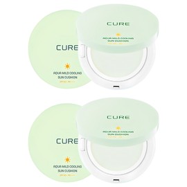 Kim Jeong-moon Aloe Aqua Mild Cooling Sun Cushion SPF50+ PA++++, 25g, 2 pieces / 김정문알로에 아쿠아 마일드 쿨링 선쿠션 SPF50+ PA++++, 25g, 2개