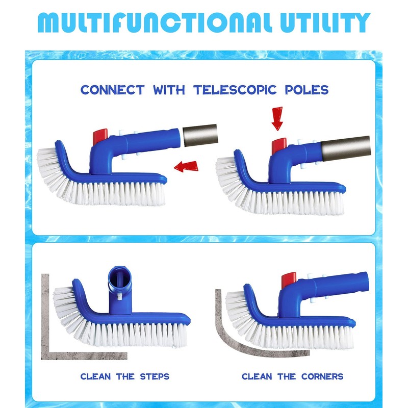 Pool Brush Head for In Ground Pools, 180 Degree Rotation