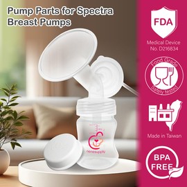 Nenesupply Pump Parts Compatible with Spectra S2 S1 9 Plus Breast Pump to Replace Spectra Pump Parts S2 Accessories Flange 21mm Duckbill Valve Tubing Pumping Bottles Backflow Protector (21mm x 4 Sets)