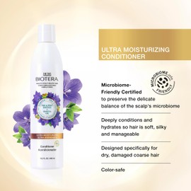 Biotera Ultra Moisturizing Conditioner | Travel Size | Hydrates Dry, Damaged, Coarse Hair | Microbiome Friendly | Vegan & Animal Free | Paraben & Sulfate Free | Color-Safe | 3 Fl Oz