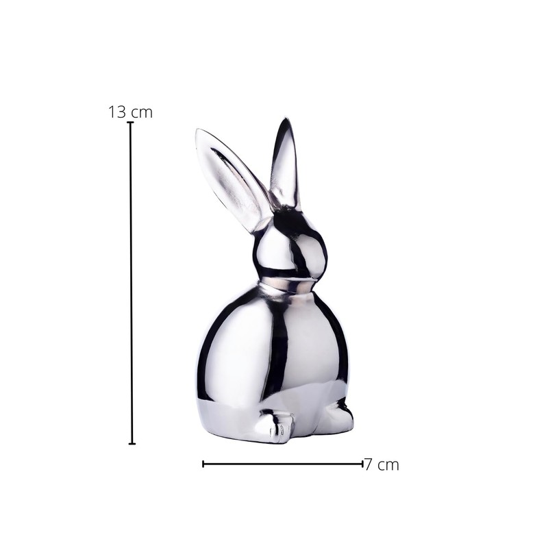 EDZARD Louis Rabbit Figurine (Height 13 cm) Nickel-Plated Aluminium Decorative
